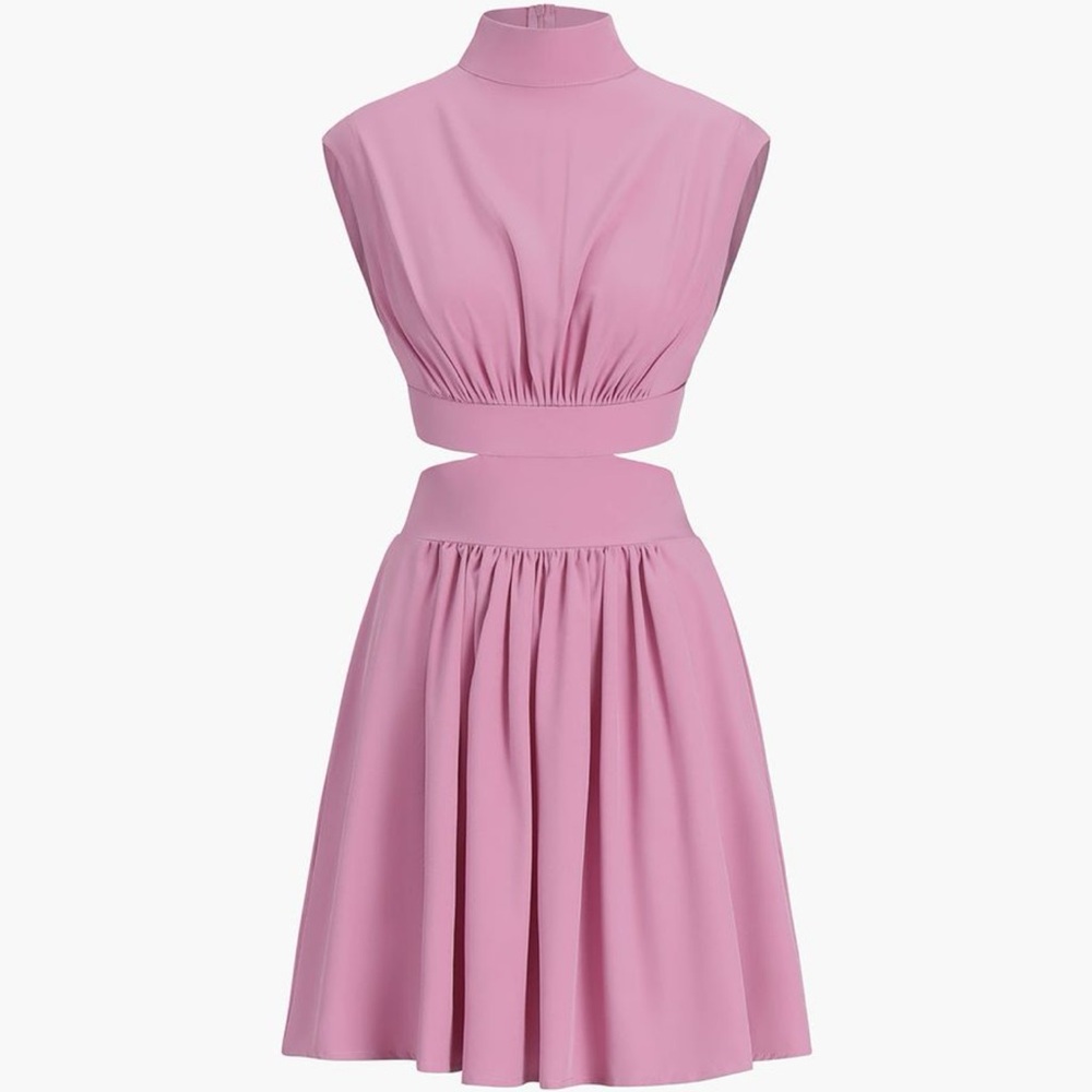 Cutout Sleeveless Short Dress
Pink / L